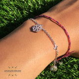 Silver charm bracelet, snow flake bracelet, zircons stones, 925 silver, afghani online, afghani Amman, اسوار فضة, اسوارة ثلج, اسوارة زركون, افغاني اونلاين