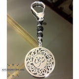 Arabic keychain with gemstones for protection - personalized Islamic key chain with name - Sterling Silver car key ring - Dubai gifts - USA Islamic gifts - custom silver - Afghani - Jordan gifts - Allah is the best to guard - مدالية مفتاح سيارة فضة - أستودعتك الله - هدايا السعودية - هدايا قطر - هدايا الكويت - هدايا الامارات - الافغاني اونلاين - هدية سيارة أستودعك الله الذي لا تضيع ودائعه