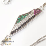 Palestine silver bracelet colored - Palestinian bracelet - Palestinian gift - Palestine map with enamel - map of Palestine - afghani Jordan - afghani Palestine - خارطة فلسطين اسوارة - اسوارة فلسطين فضة مع مينا - الافغاني - الاردن و فلسطين - هدايا فلسطين