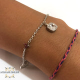 Silver charm bracelet, snow flake bracelet, zircons stones, 925 silver, afghani online, afghani Amman, اسوار فضة, اسوارة ثلج, اسوارة زركون, افغاني اونلاين