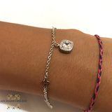 Silver charm bracelet, snow flake bracelet, zircons stones, 925 silver, afghani online, afghani Amman, اسوار فضة, اسوارة ثلج, اسوارة زركون, افغاني اونلاين