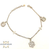 Silver charm bracelet, snow flake bracelet, zircons stones, 925 silver, afghani online, afghani Amman, اسوار فضة, اسوارة ثلج, اسوارة زركون, افغاني اونلاين