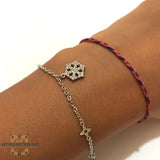 Silver charm bracelet, snow flake bracelet, zircons stones, 925 silver, afghani online, afghani Amman, اسوار فضة, اسوارة ثلج, اسوارة زركون, افغاني اونلاين