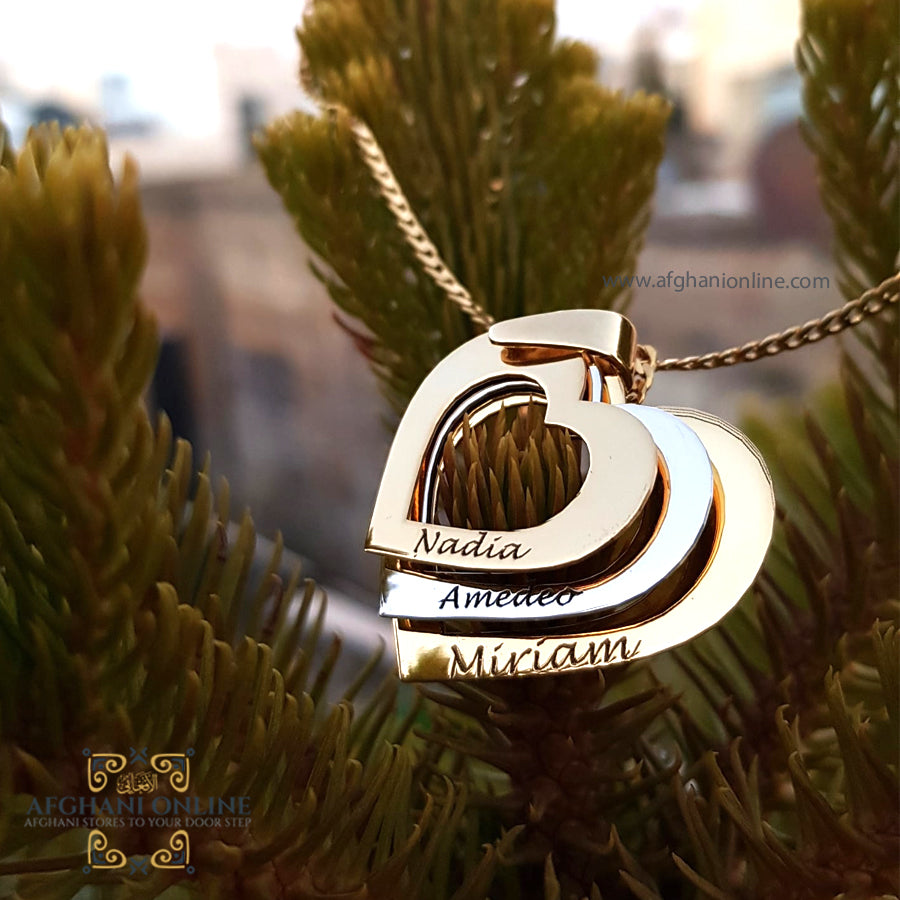 Family hearts necklace سنسال قلوب العائلة –