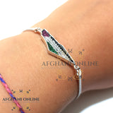 Palestine silver bracelet colored - Palestinian bracelet - Palestinian gift - Palestine map with enamel - map of Palestine - afghani Jordan - afghani Palestine - خارطة فلسطين اسوارة - اسوارة فلسطين فضة مع مينا - الافغاني - الاردن و فلسطين - هدايا فلسطين