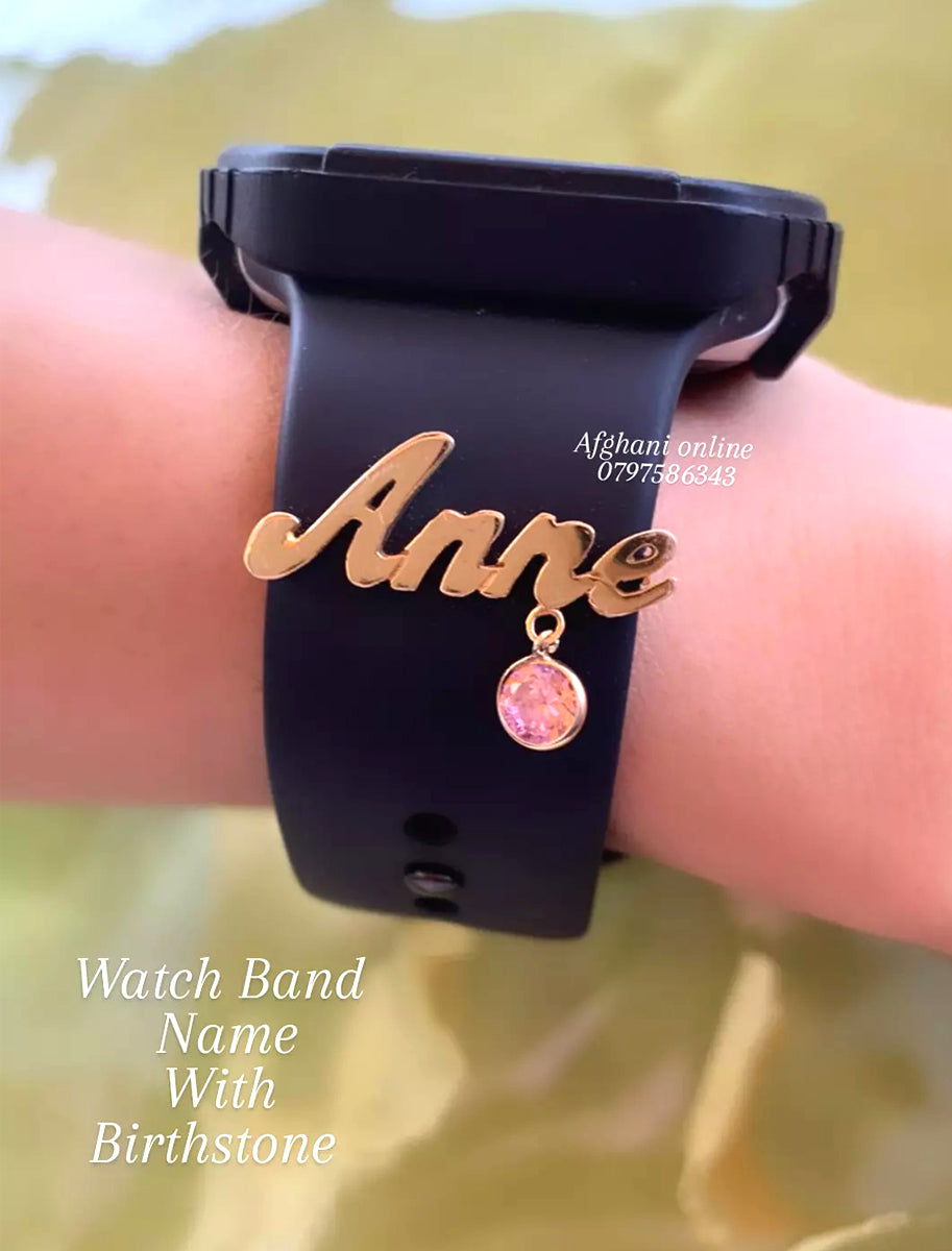 Personalized Birthstone Watch Band Custom Name –