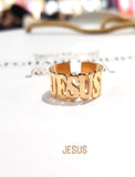 English name engraved ring - Jesus ring - silver ring - gold plated ring - personalized name ring - custom name ring - handmade ring - afghani Jordan - gift for girlfriend - wedding band - couple ring - Gifts from Amman - خاتم فضة - خاتم اسم مطلي ذهب - خاتم تفصيل يدوي - الأفغاني عمان