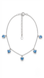 Heart Charm Anklet — Sterling Silver