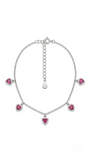 Heart Charm Anklet — Sterling Silver