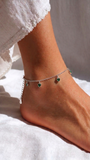Heart Charm Anklet — Sterling Silver