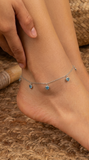 Heart Charm Anklet — Sterling Silver