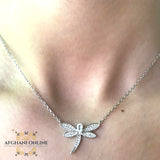 Silver necklace - cubic zircon - women silver necklace - sparkle pendant - afghani online - Jordan necklaces - الافغاني - سنسال فضة - سناسيل للبنات - تعليقة حجر زركون