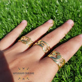 silver ring - gold plated ring - personalized ring name ring - handmade ring afghani online - afghani Jordan - afghani Amman - خاتم فضة - خاتم اسم مطلي ذهب - خاتم تفصيل يدوي - خاتم يدوي - الأفغاني عمان - الافغاني اونلاين