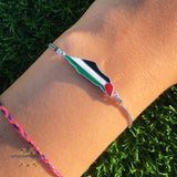 Palestine silver bracelet colored - Palestinian bracelet - Palestinian gift - Palestine map with enamel - map of Palestine - afghani Jordan - afghani Palestine - خارطة فلسطين اسوارة - اسوارة فلسطين فضة مع مينا - الافغاني - الاردن و فلسطين - هدايا فلسطين