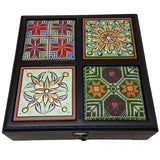 tea box, Palestine, accessories box, Jordan, afghani online, handmade, pottery, ceramic, ajamic, 4 blocks, embroidery