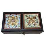 Tea box - Palestine souvenirs - oriental box - wooden handicrafts - accessories box - Jordan gifts - Ajamic - Afghani online, handmade - Arabian box - ceramic - embroidery منتجات شرقية يدوية - تطريز فلسطيني - هدايا الأردن - هدايا فلسطين -الافغاني