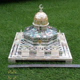 Dome - of - the - rock - Al - Aqsa - Jerusalem - Mosque - made - from - mother - of - pearl - afghani - holyland - products - مجسم - قبة - الصخرة - صدف صناعة - يدوية - فلسطين - الأراضي المقدسة