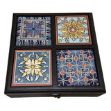 tea box, Palestine, accessories box, Jordan, afghani online, handmade, pottery, ceramic, ajamic, 4 blocks, embroidery