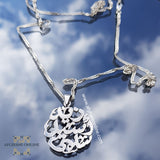custom necklace - handmade pendant - Arabic calligraphy - Arabic custom name - 3 names pendant - personalized necklace - afghani online - silver necklace- USA necklace - الافغاني الاردن - اسماء تفصيل - فضة تفصيل