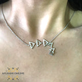 friends necklace - Silver necklace - cubic zircon - women silver necklace - sparkle pendant - afghani online - Jordan necklaces - الافغاني - سنسال فضة - سناسيل للبنات - تعليقة حجر زركون