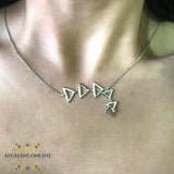 friends necklace - Silver necklace - cubic zircon - women silver necklace - sparkle pendant - afghani online - Jordan necklaces - الافغاني - سنسال فضة - سناسيل للبنات - تعليقة حجر زركون