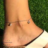 Silver hearts anklet, 925 silver anklet, rhodium anklet, afghani online, afghani Amman, afghani Jordan, silver cubic zircon circles anklet, خلخال فضة, الافغاني عمان