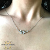 elegance necklace - Silver necklace - cubic zircon - women silver necklace - sparkle pendant - afghani online - Jordan necklaces - الافغاني - سنسال فضة - سناسيل للبنات - تعليقة حجر زركون