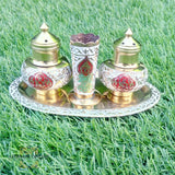 Brass -  handmade - Salt - and - Pepper - inlaid - with - colourful - enamel - salt - and - pepper - مملحة - نحاس - ملونة - الأفغاني - هدايا - منزلية - مطبخ - طعام - afghani- jordan