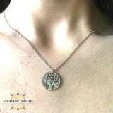 tree of life necklace - Silver necklace - cubic zircon - women silver necklace - sparkle pendant - afghani online - Jordan necklaces - الافغاني - سنسال فضة - سناسيل للبنات - تعليقة حجر زركون
