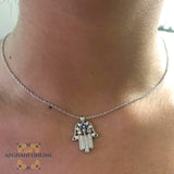 Silver necklace - cubic zircon - women silver necklace - sparkle pendant - afghani online - Jordan necklaces - الافغاني - سنسال فضة - سناسيل للبنات - تعليقة حجر زركون