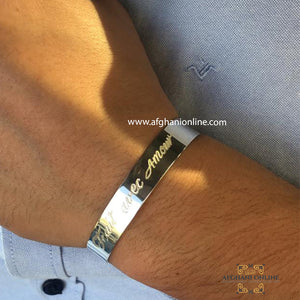 Silver bangle - handmade engraving - afghani online - family bracelet - customized bangle - men bracelet - Palestine Silver - Jordan gifts - gifts for him - USA silver - الافغاني - تفصيل اسوارة بانجل - بانجل حفر مع تلوين  - هدايا فضة - فضة رجالي -  اسوارة اية الكرسي - توصيل حول العالم