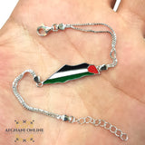 Palestine silver bracelet colored - Palestinian bracelet - Palestinian gift - Palestine map with enamel - map of Palestine - afghani Jordan - afghani Palestine - خارطة فلسطين اسوارة - اسوارة فلسطين فضة مع مينا - الافغاني - الاردن و فلسطين - هدايا فلسطين   