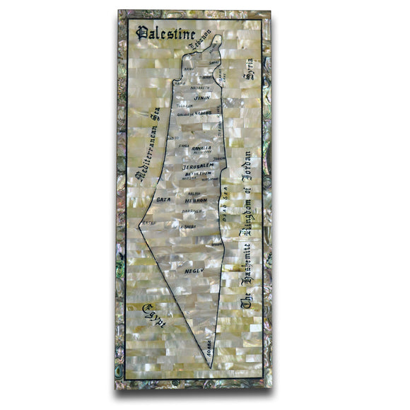 Map of Palestine, Jerusalem, mother of pearl, afghani online