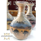 Sand bottles, sand art, Jordan, handmade, afghani online, personalized bottle, name.