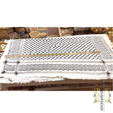 Palestinian keffiyeh - kufiya  - Arabic scarf from Palestine - كُوفِيَّة‎ kufīyah - also known in Arabic as a ghutrah - غُترَة - shemagh - شُمَاغ - hattah - حَطَّة - in Persian as a chafiyeh چفیه - is a traditional Middle Eastern headdress - Amman Jordan souvenirs - Afghani online - shop from Palestine - حطة فلسطينية - شماغ فلسطيني 