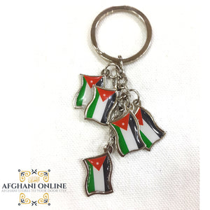 flag of Jordan, metal, Key Chain. afghani online