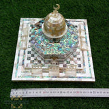 Dome - of - the - rock - Al - Aqsa - Jerusalem - Mosque - made - from - mother - of - pearl - afghani - holyland - products - مجسم - قبة - الصخرة - صدف صناعة - يدوية - فلسطين - الأراضي المقدسة