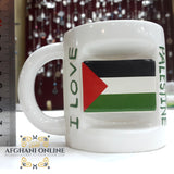 I love Palestine mug in ceramic, 3D work with a flag at afghani online only.