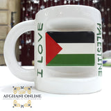 I love Palestine mug in ceramic, 3D work with a flag at afghani online only.