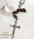 Holy Water, Holy Sand, Holy oil, Holy incense with wooden cross rosary type 1