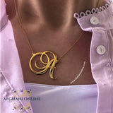 Silver Letter A - Initial silver necklace - gold necklace - Afghani online - customized necklace - personalized letter necklace - Amman Silver - Jordan gifts - USA silver - الافغاني - تفصيل حرف - سنسال احرف - هدايا فضة - توصيل حول العالم