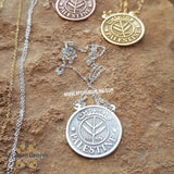 Palestine coin necklace - necklace customized from Palestine -trendy jewelry - sterling silver jewelry of Jerusalem - Palestine coin historical personalized - silver customize - handmade silver - Afghani online - Arabic Name Necklace - UAE necklace - Jordan Necklace - Qatar Jewelry - Palestine necklace - USA custom Jewelry - سنسال عملة فلسطين - سنسال فلسطين روز غولد مل - تفصيل خارطة فلسطين فضة مطلي ذهب - الافغاني