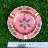 Brass - handmade - round - ashtray - inlaid - colorful enamel - oriental handicrafts - smoker - gifts - afghani online- Jordan Gifts - Palestine gifts - office gifts - الافغاني اونلاين - هدايا للمكتب - متكة نحاس - شغل يدوي - هدايا الاردن 