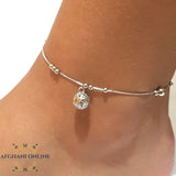 Silver anklet, 925 silver anklet, rhodium anklet, afghani online, afghani Amman, afghani Jordan, silver balls anklet, خلخال فضة, الافغاني عمان