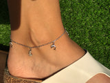 Silver butterfly and dolphin charms anklet - afghani online - afghani Jordan - anklets in Amman - USA anklets - gifts for her -الافغاني خلخال فراشة و دولفين تشارم فضة