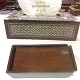 Mosaic napkin case, handmade, Jordan, Egypt, afghanionline, afghani online, الأفغاني, حافظة محارمو صندوق محارم موزاييك