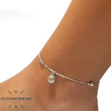 Silver anklet, 925 silver anklet, rhodium anklet, afghani online, afghani Amman, afghani Jordan, silver balls anklet, خلخال فضة, الافغاني عمان