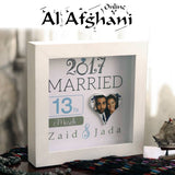 Marriage gift, anniversary gift idea, gift for her, gift for him, bride, زواج, spouse, white frame, handmade, personalized, box, afghani online, Jordan, afghani amman, afghani meccamall, afghani sweifiyeh, afghani gardens الأفغاني