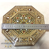 Mosaic box octagonal, handmade, Damascus mosaic, Jordan, Afghani, alafghani Amman, afghani online, صندوق موزاييك