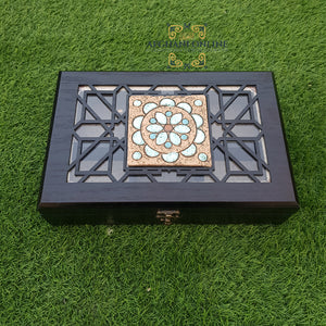 arabesque box - Palestine souvenirs - oriental box - wooden handicrafts - accessories box - Jordan gifts - Ajamic - Afghani online, handmade - Arabian box - ceramic - embroidery منتجات شرقية يدوية - تطريز فلسطيني - هدايا الأردن - هدايا فلسطين -الافغاني